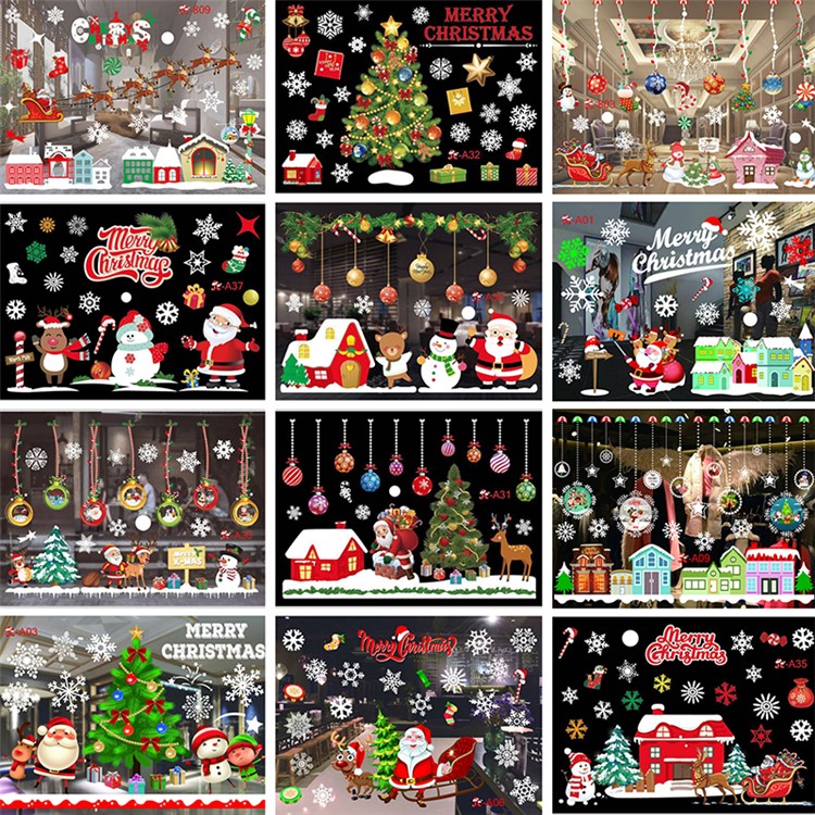 Merry Christmas Window Decal Removable Sticker Wall Sticker Home Decor - Style A-2