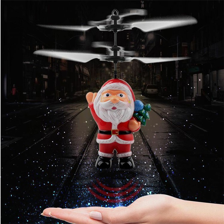 Electric Infrared Sensor Santa Claus Flying Ball Christmas LED Xmas Gift Toy-2