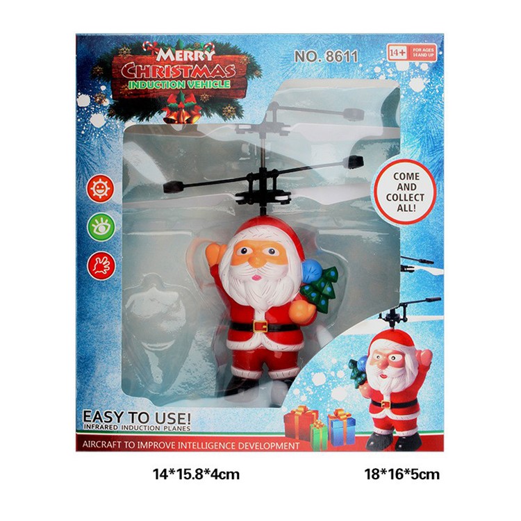 Electric Infrared Sensor Santa Claus Flying Ball Christmas LED Xmas Gift Toy-3