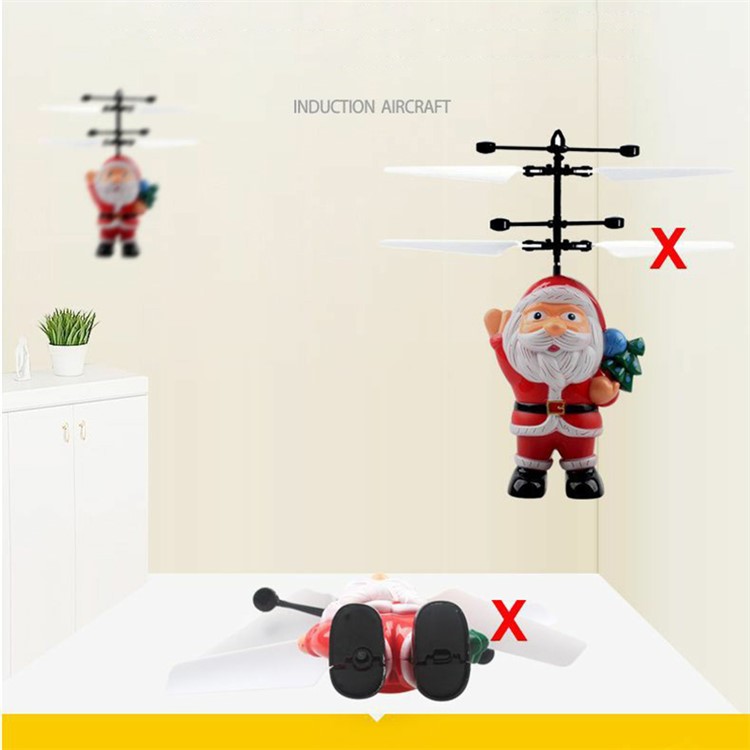 Electric Infrared Sensor Santa Claus Flying Ball Christmas LED Xmas Gift Toy-5