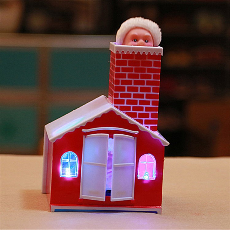 Christmas Toys Christmas Electric Toy Climb Chimney Santa Claus House-10