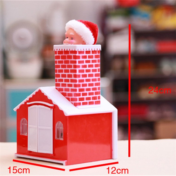 Christmas Toys Christmas Electric Toy Climb Chimney Santa Claus House-11