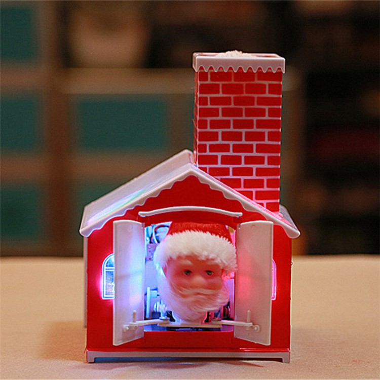 Christmas Toys Christmas Electric Toy Climb Chimney Santa Claus House-5