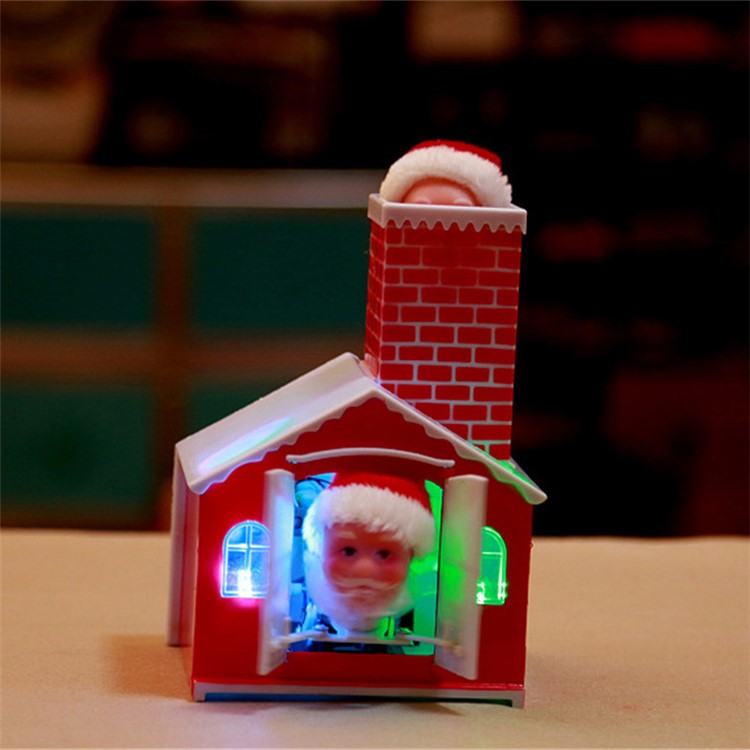 Christmas Toys Christmas Electric Toy Climb Chimney Santa Claus House-6