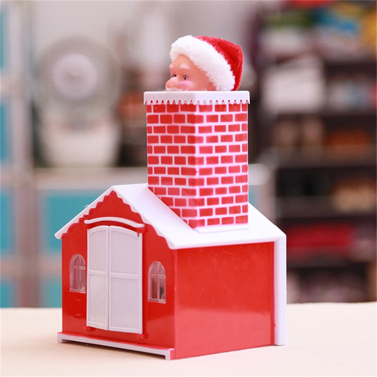 Christmas Toys Christmas Electric Toy Climb Chimney Santa Claus House-8
