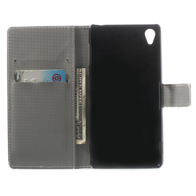 Apelando la cubierta azul del soporte del cuero de la carpeta de la mariposa para Sony Xperia Z3 D6653 D6603-4