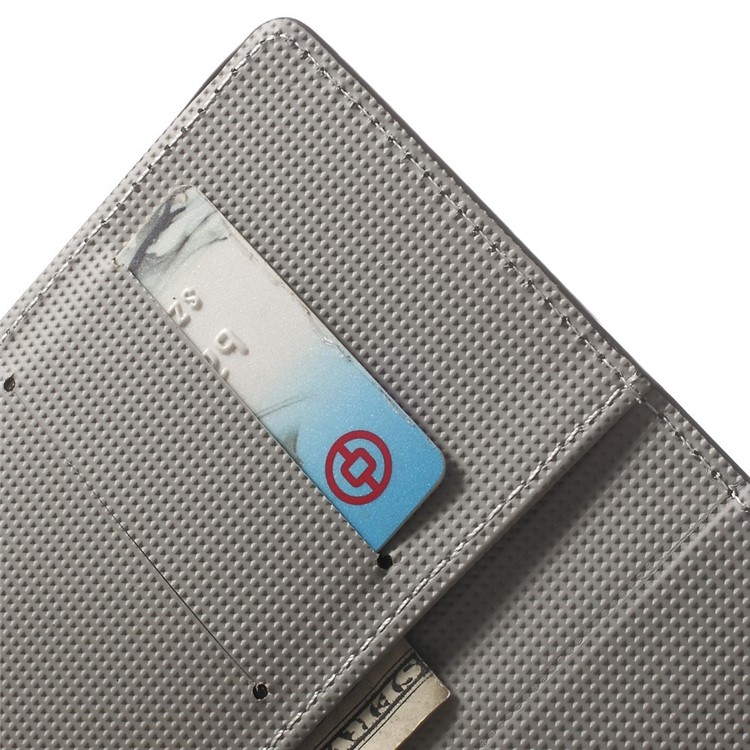Apelando la cubierta azul del soporte del cuero de la carpeta de la mariposa para Sony Xperia Z3 D6653 D6603-7