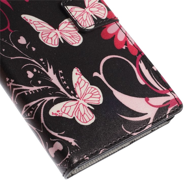 Bolsa de couro Butterfly Flowers para Sony Xperia M4 Aqua / M4 Aqua Dual com Slots de cartão-8