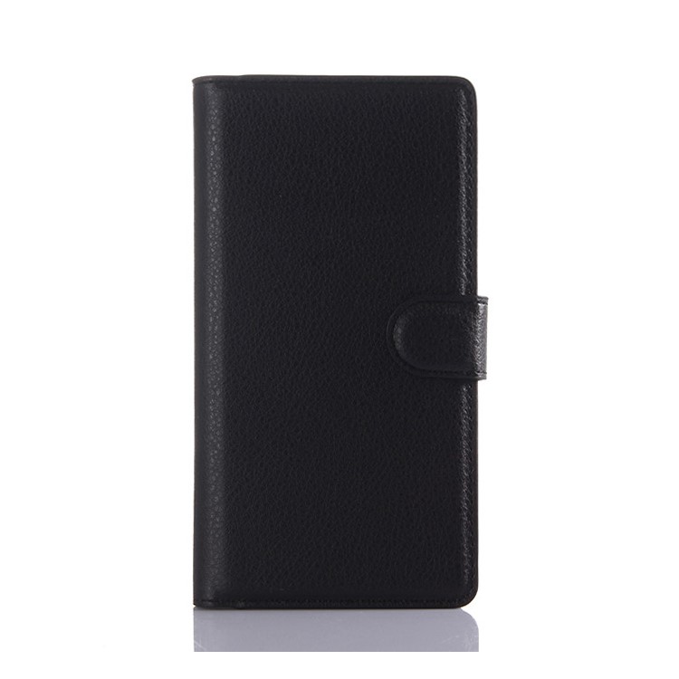 Lychee Skin Wallet Leather Stand Case for Sony Xperia Z5 / Z5 Dual - Black-1