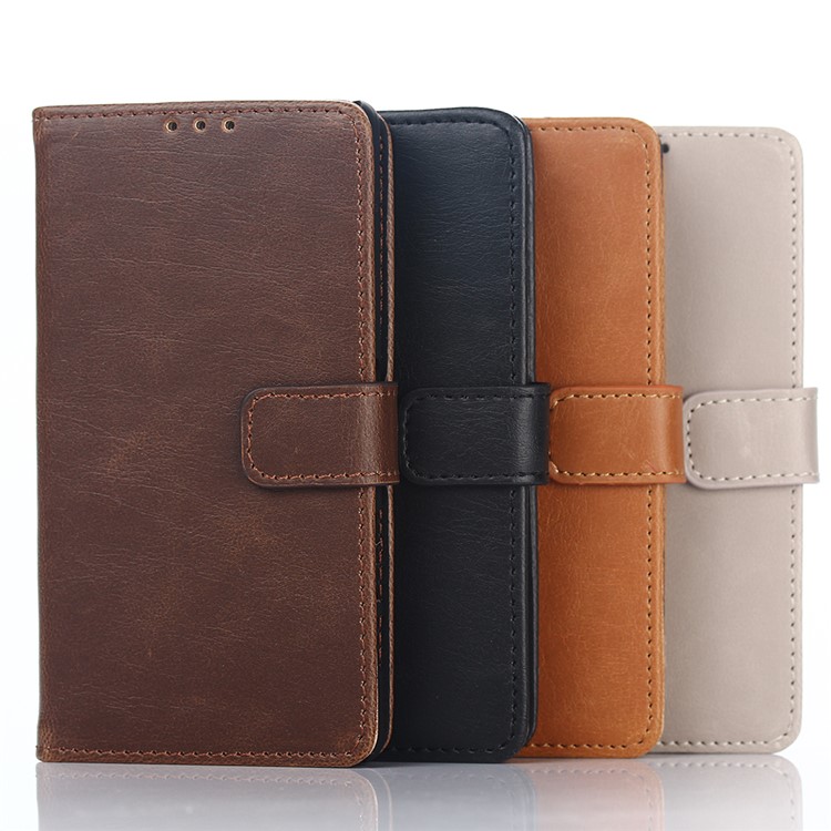 Cubierta De Cuero De La Cartera Del Caballo Loco Retro Para Sony Xperia Z5 Compacto - Negro-5