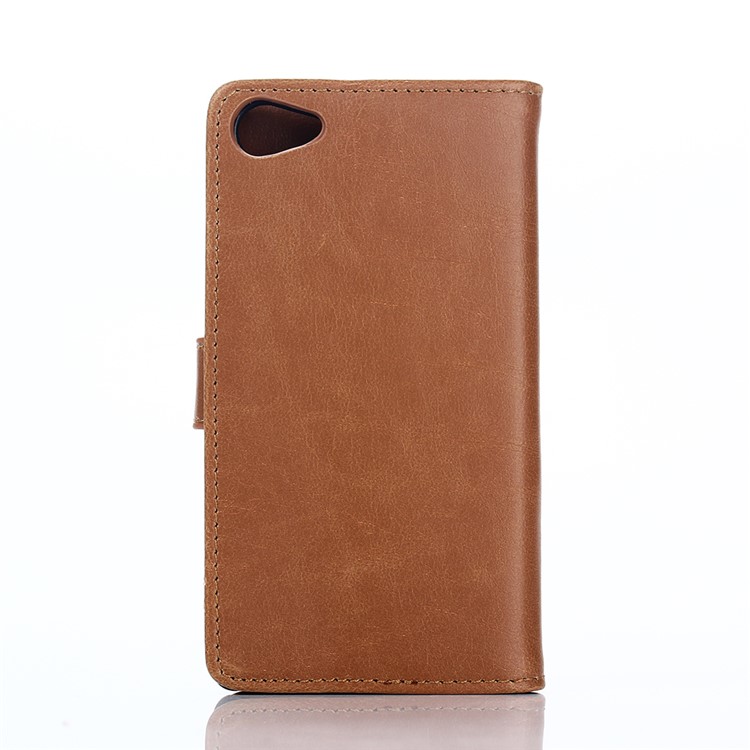 Retro Crazy Horse Magnetic Wallet Housse de protection en cuir pour Sony Xperia Z5 Compact - marron-2