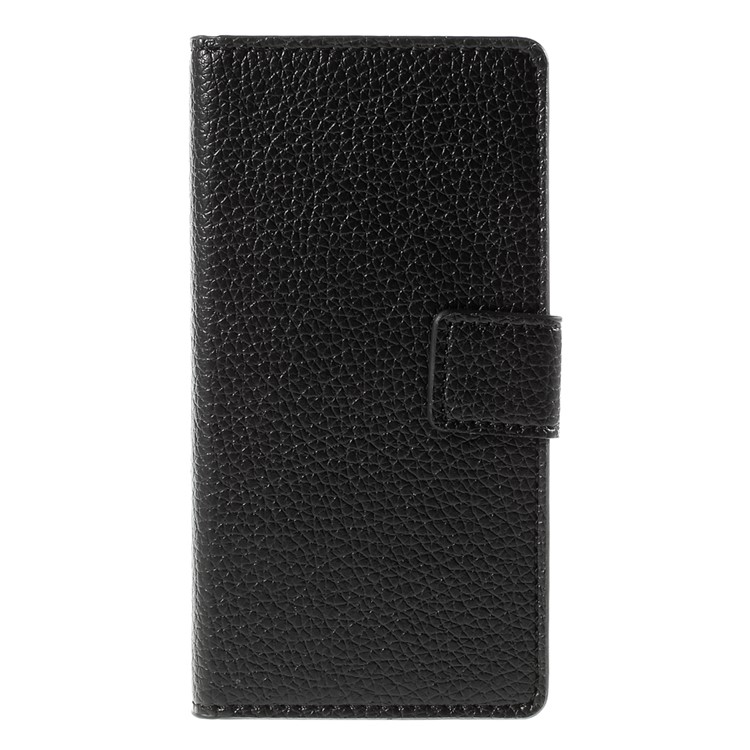 Litchi Funda de cuero con ranuras para Sony Xperia Z5 Compact - Negro-3