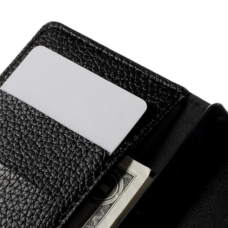 Litchi Funda de cuero con ranuras para Sony Xperia Z5 Compact - Negro-7