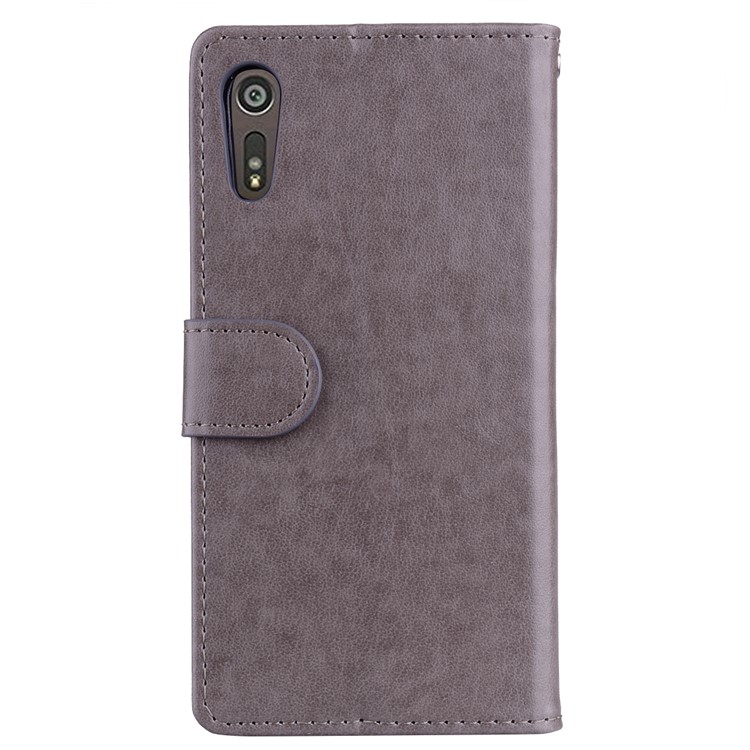 Flash Powder Einhorn Impressum Blume Leder Brieftasche Stehen Fall Für Sony Xperia Xzs / XZ - Grau-2