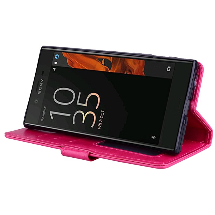 Flash Powder Einhorn Impressum Blume Leder Brieftasche Stand Shell Für Sony Xperia Xzs / XZ - Rose-4