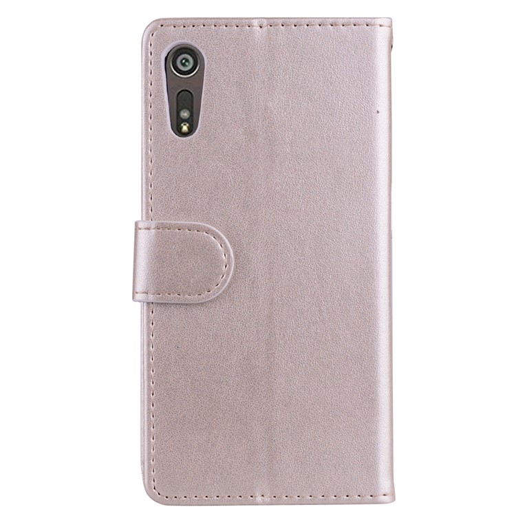 Flash Pulver Einhorn Impressum Blume Leder Brieftasche Stehen Handy Shell Für Sony Xperia Xzs / XZ - Gold-2