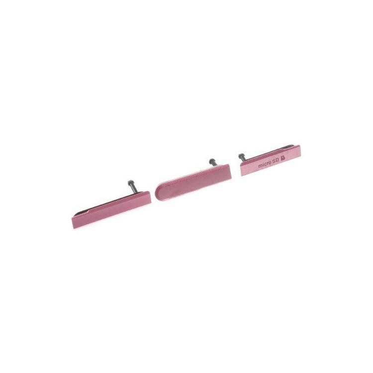 3PCS/Set OEM Card Cap and USB Cover for Sony Xperia Z1 Compact D5503 - Pink-1
