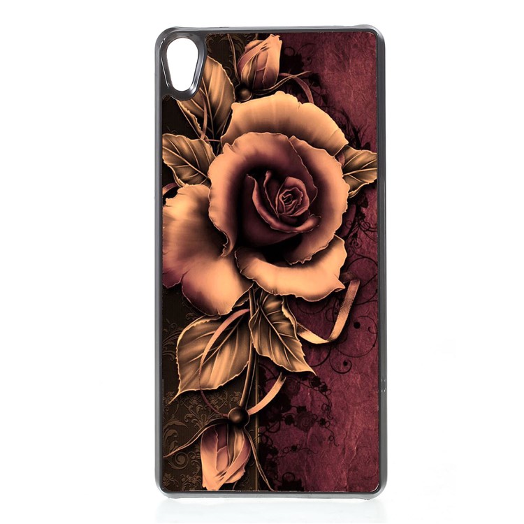 2D Heat Transfer Printing Aluminum Sheet Skin PC Hard Case for Sony Xperia E5 - Gothic Rose-1
