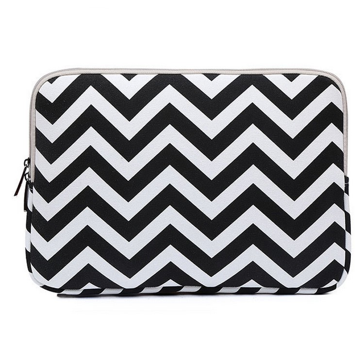 Sac à bandoulière Chevron Pattern pour MacBook Pro 13-pouce(2016) etc. , prendre les mensurations de qqn pour (faire) qch: 34.5 x 24 x 1.5cm - Noir-1