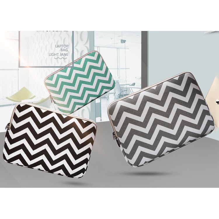 Sac à bandoulière Chevron Pattern pour MacBook Pro 13-pouce(2016) etc. , prendre les mensurations de qqn pour (faire) qch: 34.5 x 24 x 1.5cm - Noir-10