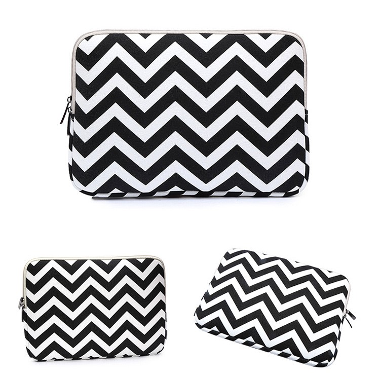 Sac à bandoulière Chevron Pattern pour MacBook Pro 13-pouce(2016) etc. , prendre les mensurations de qqn pour (faire) qch: 34.5 x 24 x 1.5cm - Noir-2