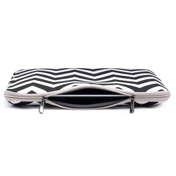 Sac à bandoulière Chevron Pattern pour MacBook Pro 13-pouce(2016) etc. , prendre les mensurations de qqn pour (faire) qch: 34.5 x 24 x 1.5cm - Noir-3