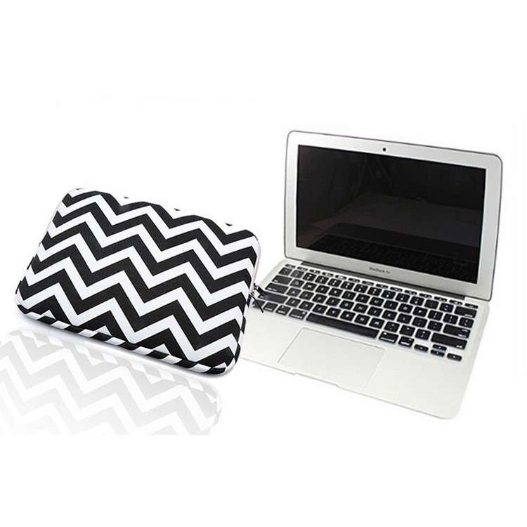 Sac à bandoulière Chevron Pattern pour MacBook Pro 13-pouce(2016) etc. , prendre les mensurations de qqn pour (faire) qch: 34.5 x 24 x 1.5cm - Noir-6