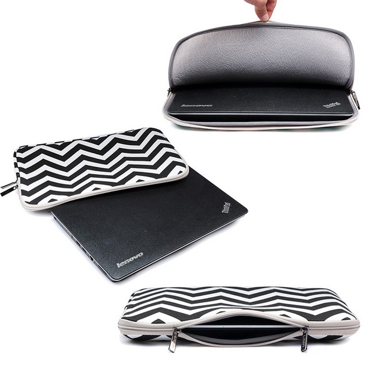 Sac à bandoulière Chevron Pattern pour MacBook Pro 13-pouce(2016) etc. , prendre les mensurations de qqn pour (faire) qch: 34.5 x 24 x 1.5cm - Noir-7