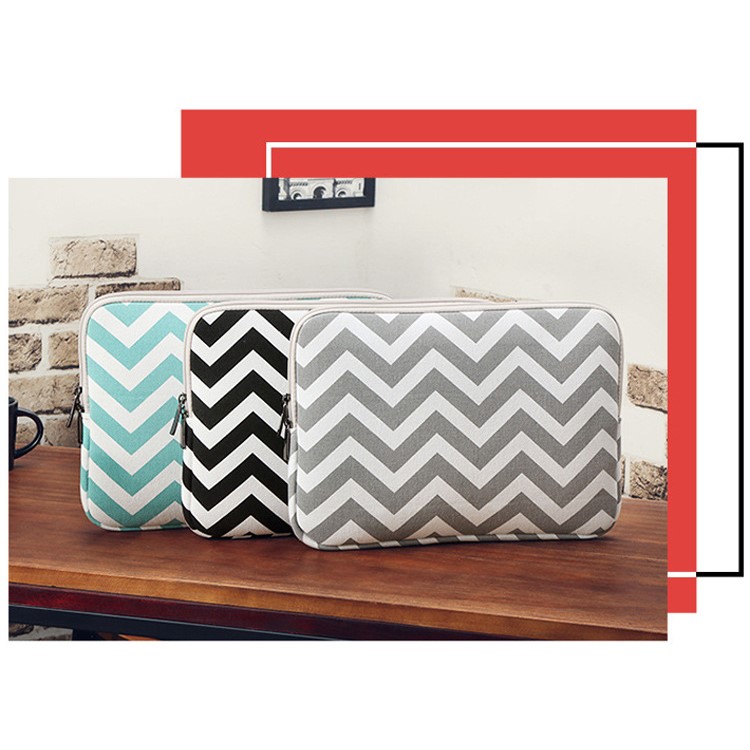 Sac à bandoulière Chevron Pattern pour MacBook Pro 13-pouce(2016) etc. , prendre les mensurations de qqn pour (faire) qch: 34.5 x 24 x 1.5cm - Noir-8