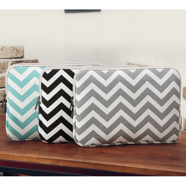 Sac à bandoulière Chevron Pattern pour MacBook Pro 13-pouce(2016) etc. , prendre les mensurations de qqn pour (faire) qch: 34.5 x 24 x 1.5cm - Noir-9