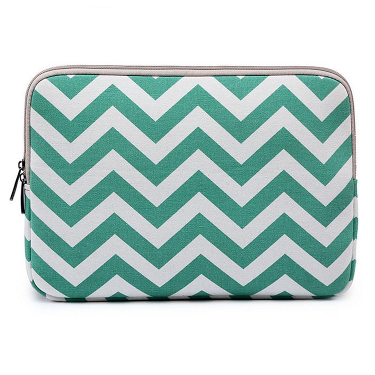 Chevron Pattern Notebook Sleeve Pouch for MacBook Pro 13-inch (2016) etc., Size: 34.5 x 24 x 1.5cm - Cyan-1