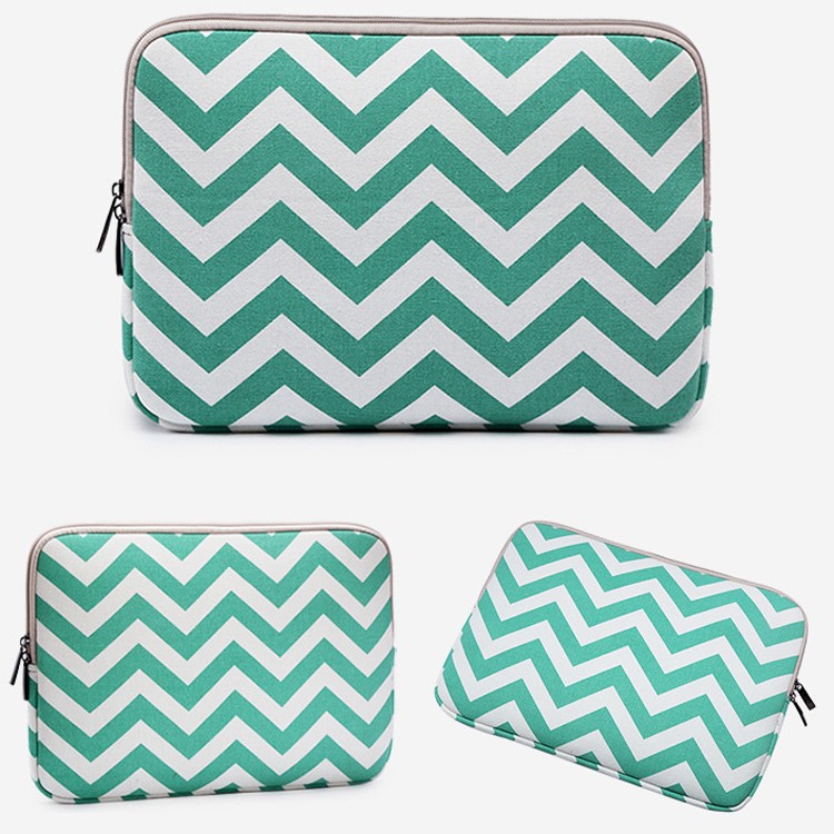 Chevron Pattern Notebook Sleeve Pouch for MacBook Pro 13-inch (2016) etc., Size: 34.5 x 24 x 1.5cm - Cyan-2