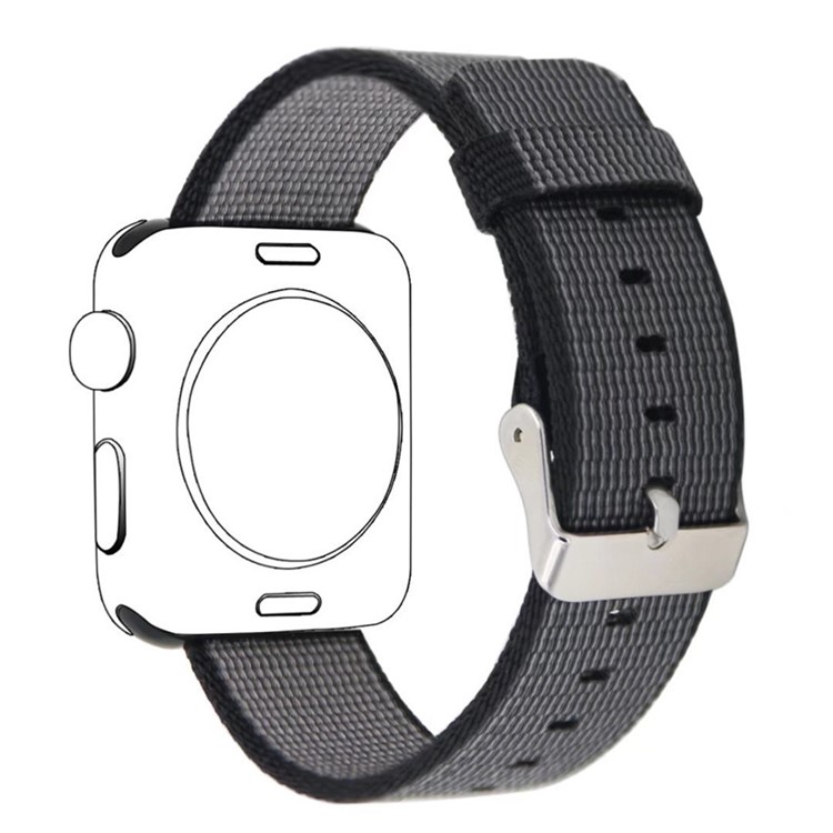 

Nylon Woven Stainless Steel Buckle Replacement Wrist Strap for Apple Watch Series 4 40mm / Series 3/2/1 38mm - Black, Apple Watch Series 4 40mm
