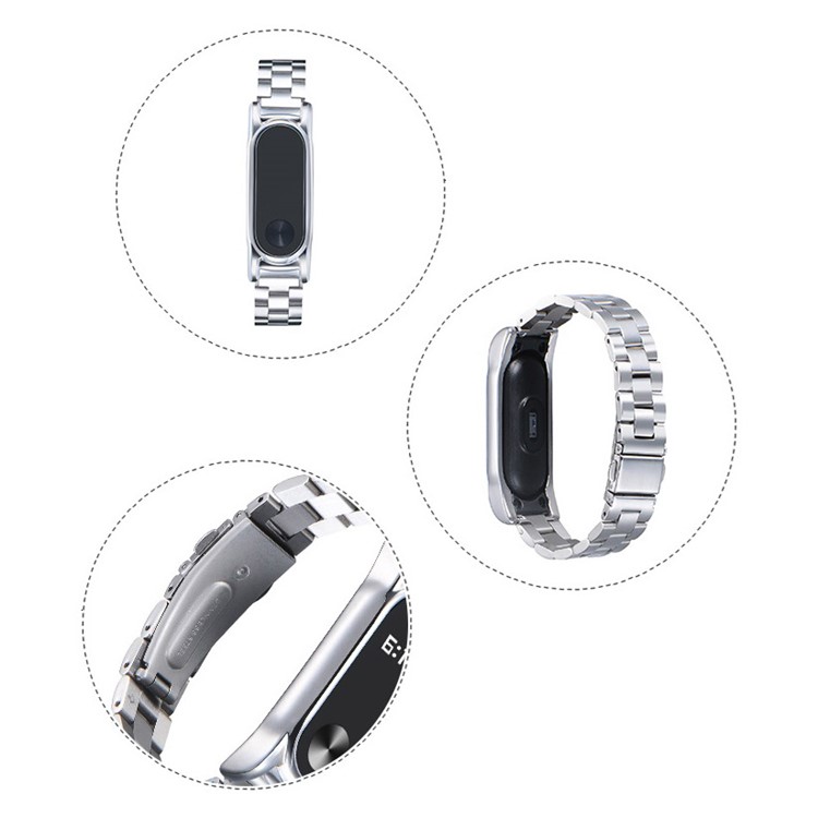 Quick Release Stainless Steel Watch Band Replacement for Xiaomi Mi Band 2 - Silver Color-8
