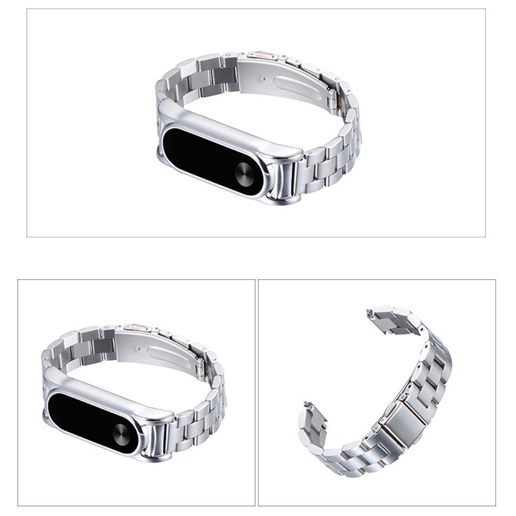 Quick Release Stainless Steel Watch Band Replacement for Xiaomi Mi Band 2 - Silver Color-9