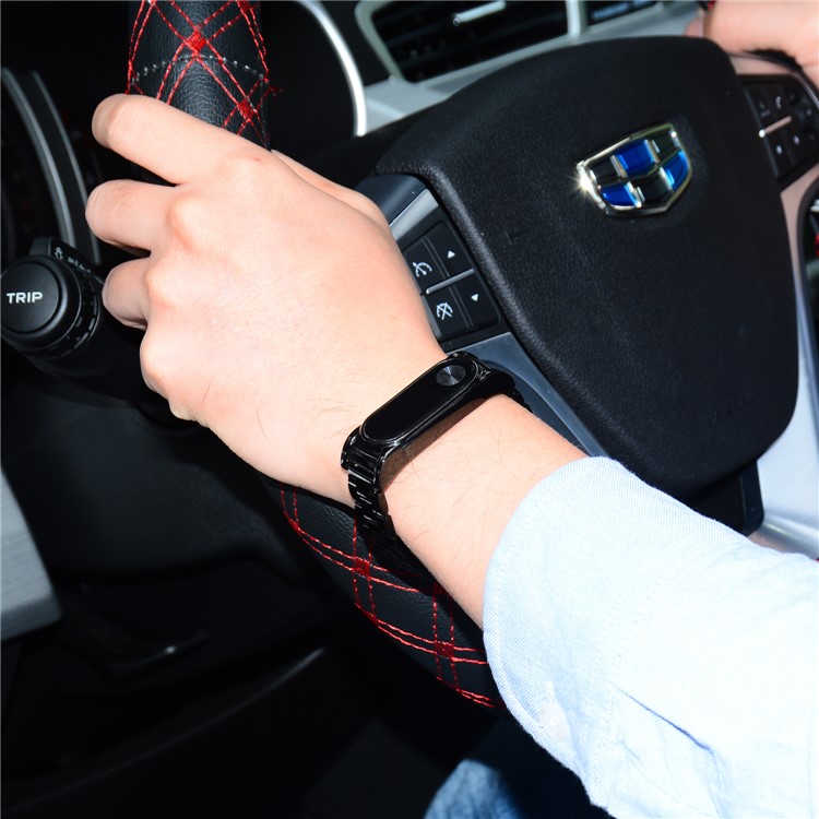 Quick Release Stainless Steel Watch Strap for Xiaomi Mi Band 2 - Black-2