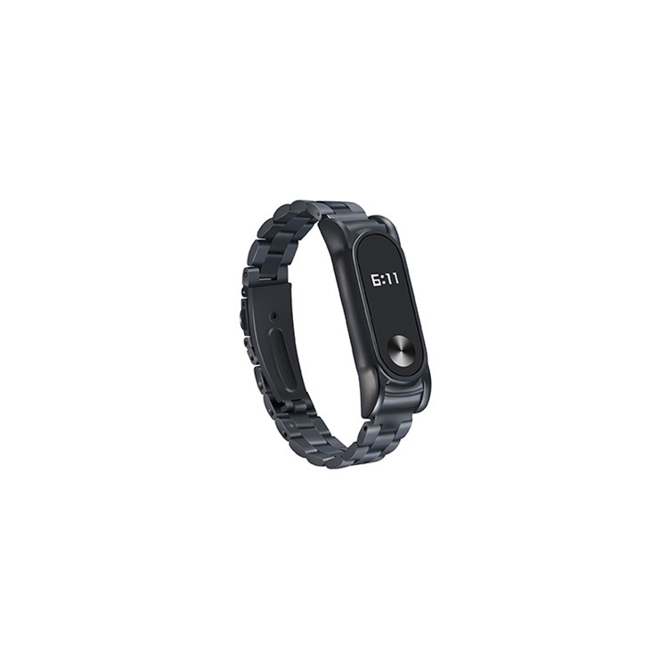 Quick Release Stainless Steel Watch Strap for Xiaomi Mi Band 2 - Black-3