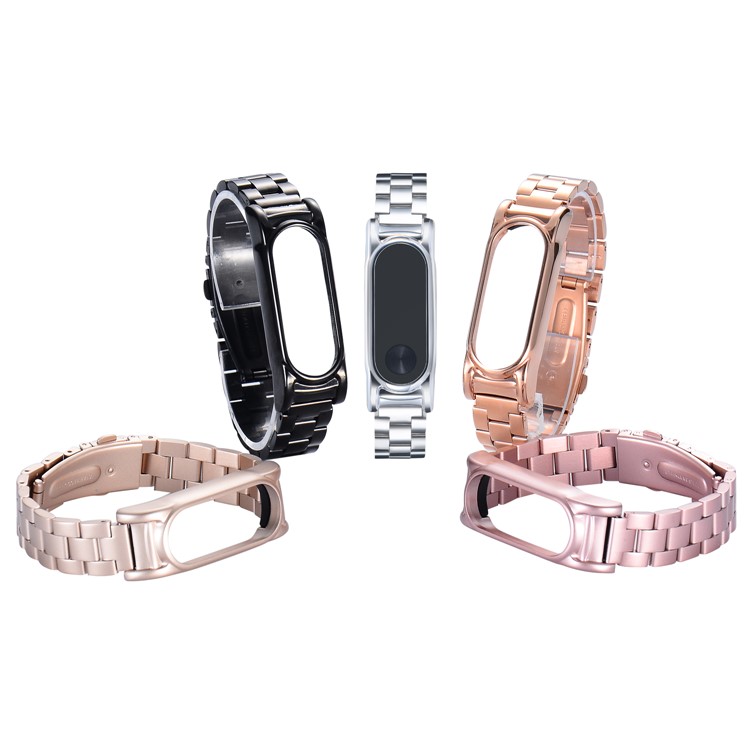 Quick Release Stainless Steel Watch Strap for Xiaomi Mi Band 2 - Black-4
