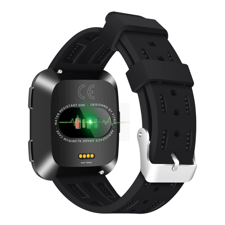 Soft Silicone Hollow Watch Strap Replacement for Fitbit Versa - Black-1