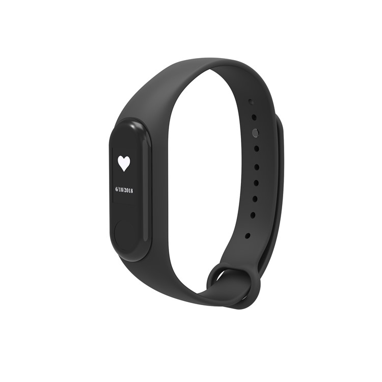 Soft Silicone Wrist Watch Strap Replacement for Xiaomi Mi Band 3 - Black-1