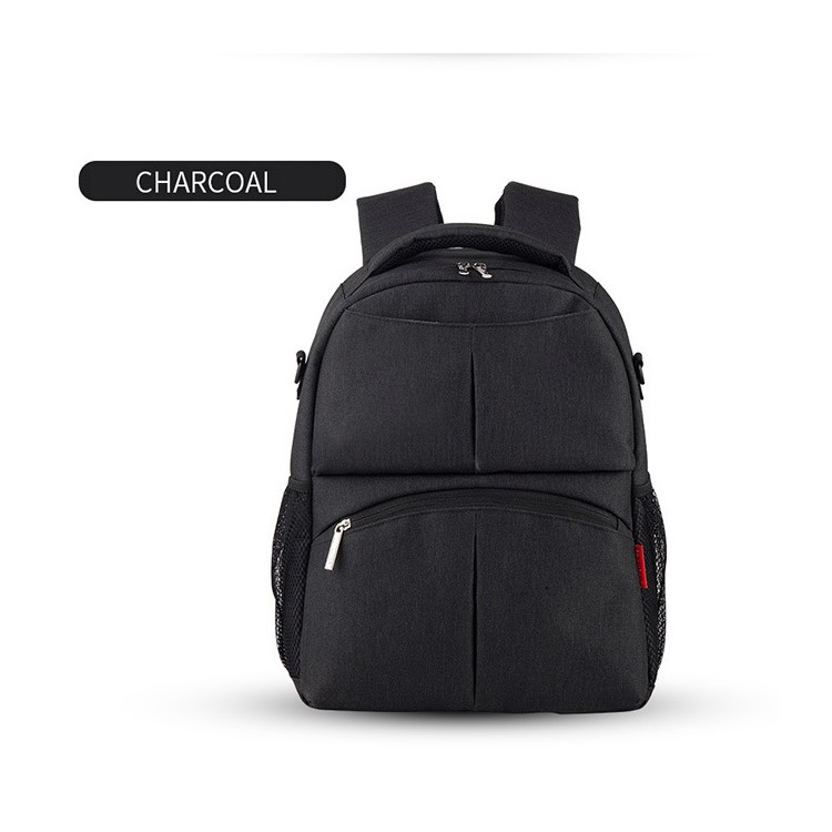 Multi-functional Linen Large Capacity Travel Mummy Maternity Nappy Baby Bag Backpack for Baby Care - Black-1
