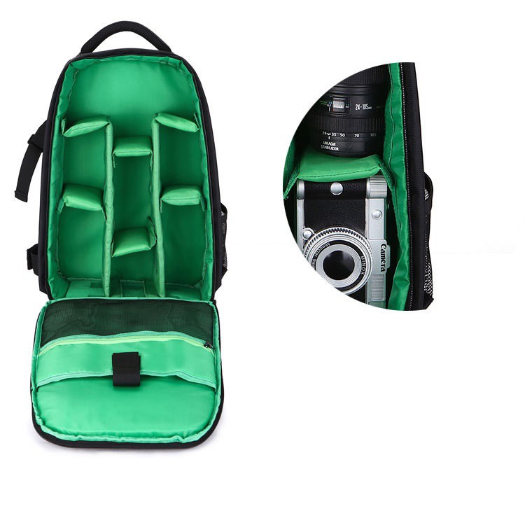 Waterproof DSLR Camera Bag Digital Camera Notebook Backpack Outdoor Traveling Bag - Green-6