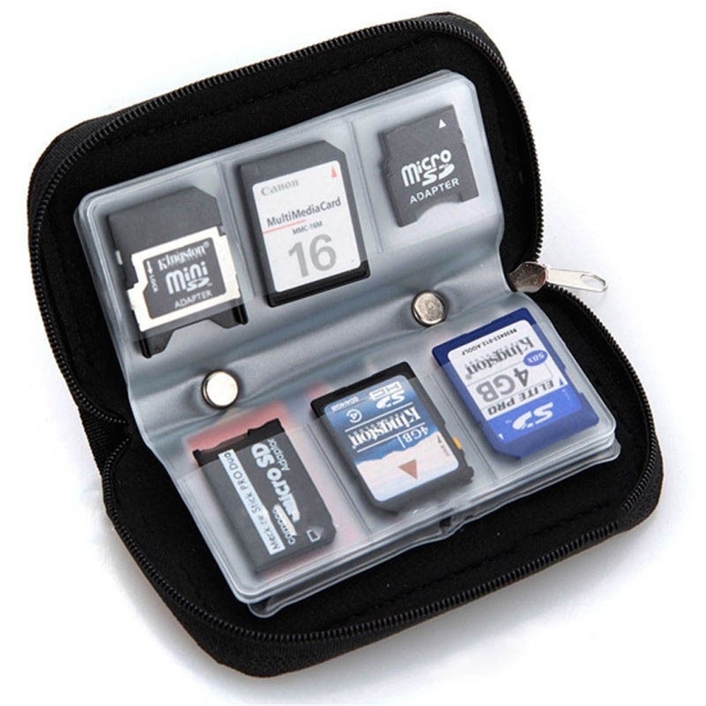 22-slot Memory Card Storage Carrying Pouch Wallet for CF/SD/SDHC/MS/DS-1