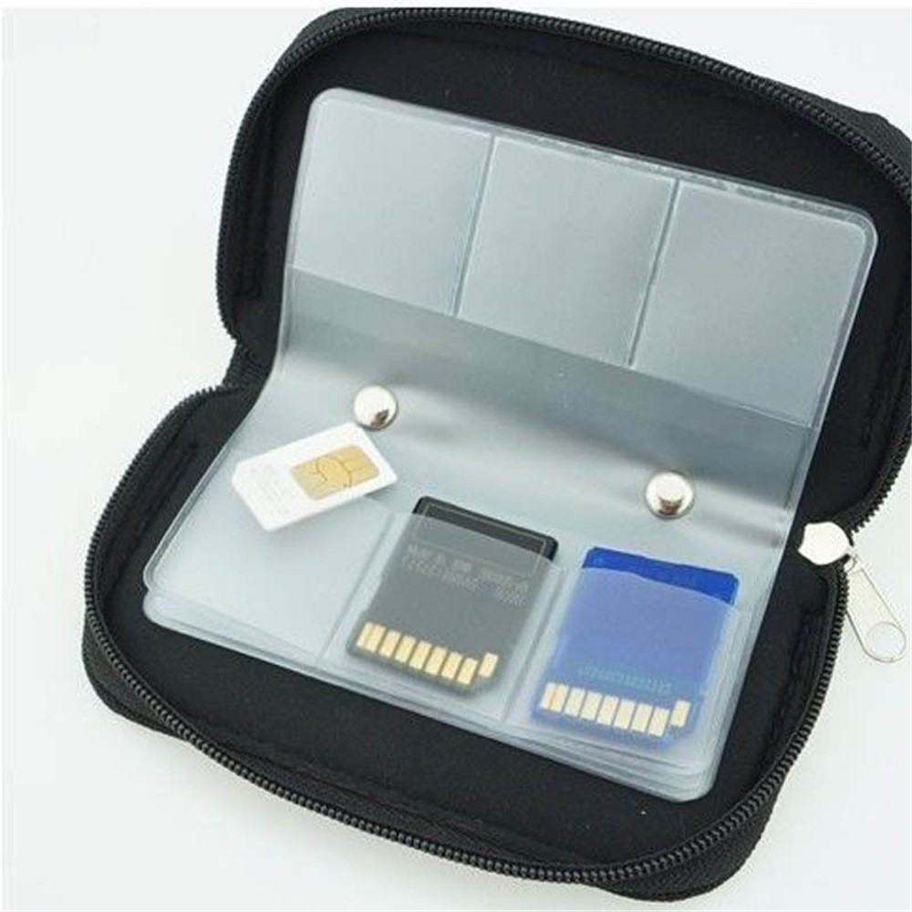 22-slot Memory Card Storage Carrying Pouch Wallet for CF/SD/SDHC/MS/DS-5