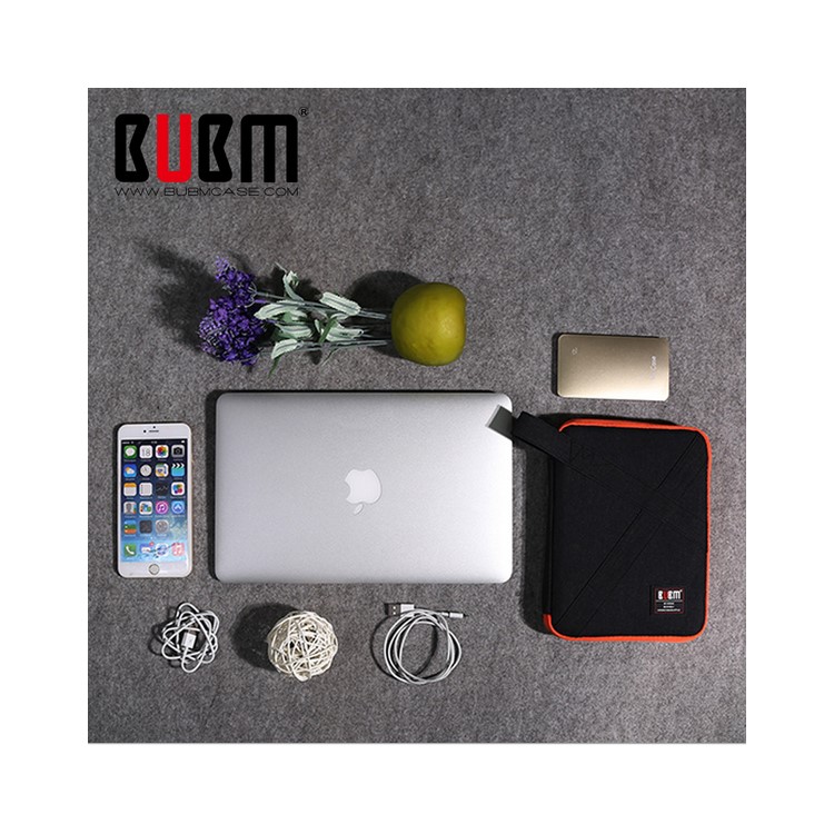BUBM DIP-M Multifunctional Dual-layer Portable Electronics Bag, Size: 17.5x23.5x3CM - Black-10