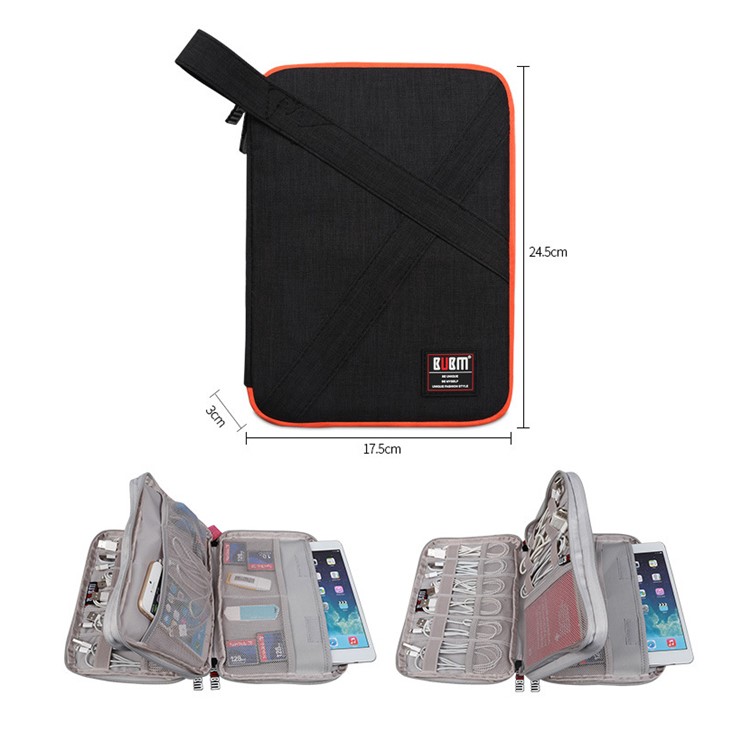 BUBM DIP-M Multifunctional Dual-layer Portable Electronics Bag, Size: 17.5x23.5x3CM - Black-7