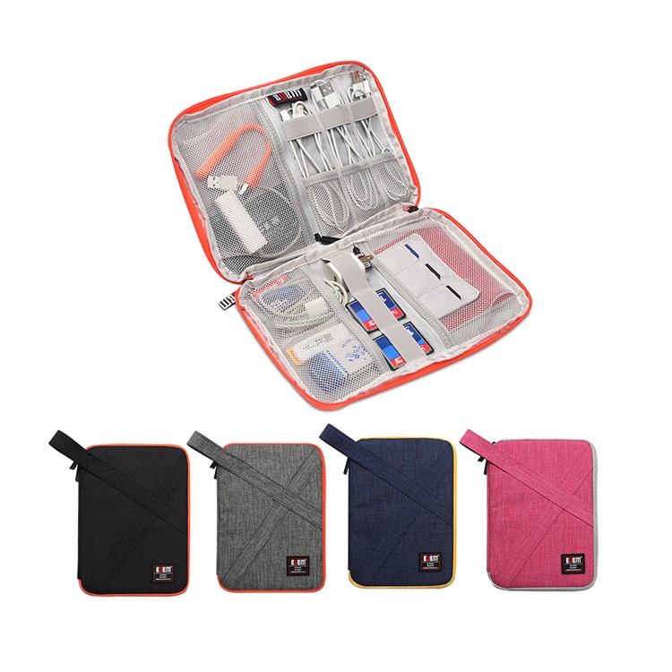 BUBM DIP-D Dual-layer Portable Electronics Organizer Bag, Size: 17x24.5x3CM - Black-8