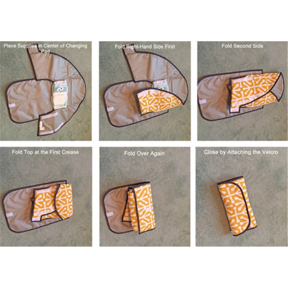 Portable 3-in-1 Clean Hands Waterproof Changing Pad Baby Diaper Clutch Changing Mat Playmat - Cyan-3