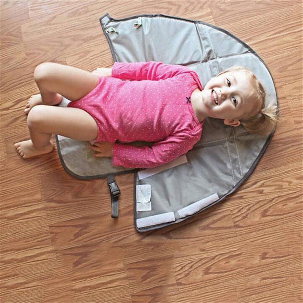 Portable 3-in-1 Clean Hands Waterproof Changing Pad Baby Diaper Clutch Changing Mat Playmat - Cyan-7