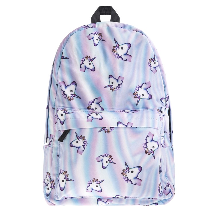 Imprint Pattern Casual Oxford Fabric Backpack Travel Bag - Unicorns-1